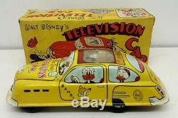 VINTAGE MARX WALT DISNEY PRODUCTIONS TIN FRICTION TELEVISION CAR with ORIGINAL BOX
