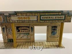 VINTAGE MARX Wells Fargo, Music Hall & More Western Store Fronts Tin Toy