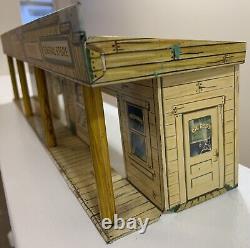 VINTAGE MARX Wells Fargo, Music Hall & More Western Store Fronts Tin Toy