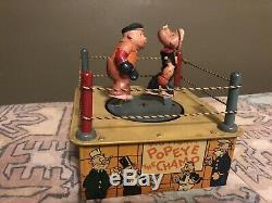 VINTAGE POPEYE THE CHAMP TOY BOXING RING by MARX. WORKS