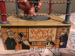 VINTAGE POPEYE THE CHAMP TOY BOXING RING by MARX. WORKS