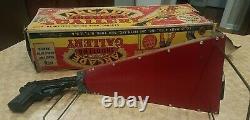 VINTAGE TIN LITHO MARX AUTOMATIC ARCADE SHOOTING GALLERY Works withstand & box