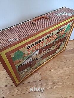 VIntage 1968 Marx Fort Apache Tin Litho Play Set #4685 with Accessories READ