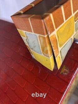 VTG 50s MARX Litho Metal Tin Doll House 4052 Furnished with Original Dolls DISNEY