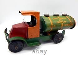 VTG Antique MARX ROYAL Oil COMPANY Tin toy Windup Tanker Truck Gasolene (CB205)