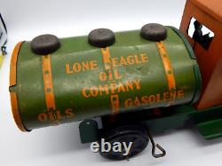 VTG Antique MARX ROYAL Oil COMPANY Tin toy Windup Tanker Truck Gasolene (CB205)