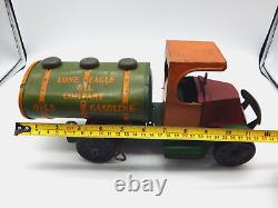 VTG Antique MARX ROYAL Oil COMPANY Tin toy Windup Tanker Truck Gasolene (CB205)