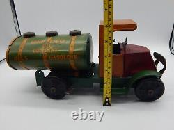 VTG Antique MARX ROYAL Oil COMPANY Tin toy Windup Tanker Truck Gasolene (CB205)