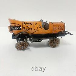 VTG Louis Marx Amos N Andy Fresh Air Taxi Wind Up Tin 1930s Toy Parts or Repair