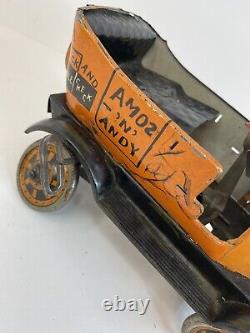 VTG Louis Marx Amos N Andy Fresh Air Taxis Wind Up Tin 1930s Toy Parts or Repair