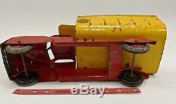 VTG Lumar Marx Contractors Pressed Steel Dump Truck Construction Toy Tin Wheels
