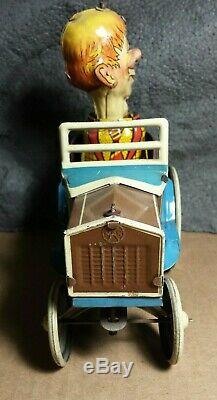 VTG Marx 1939 Mortimer Snerd Tricky Tin Wind-Up Toy Eccentric Car Works