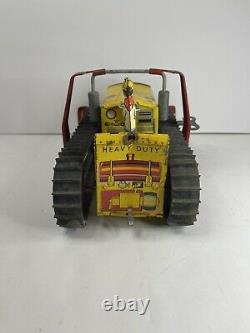 VTG Marx Tin Wind-Up Toy Caterpillar Tractor Bulldozer & Wind Key Pressed Steel