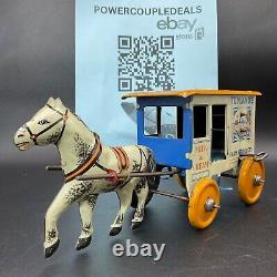 VTG Marx Toyland's Farm Products Milk & Cream Tin Litho Horse Drawn Wagon 1930s