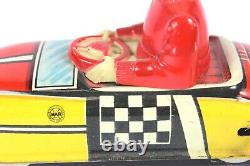 Vintage1950's MARX Tin Windup Race Car with Plastic Bobble Head Driver WORKS