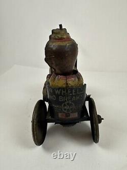 Vintage 1920's MARX Funny Flivver My Lizzie of the Valley Windup Tin Toy READ