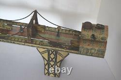 Vintage 1920's Marx Busy Bridge Tin Litho Windup Toy Working