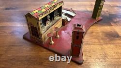 Vintage 1920s/1930s Marx Roadside Rest Stop Service Gas Station Tin Litho Toy