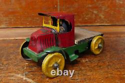 Vintage 1920s MARX TOYS Pressed Tin Litho C Can Truck Windup Toy Model T Era