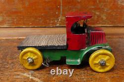 Vintage 1920s MARX TOYS Pressed Tin Litho C Can Truck Windup Toy Model T Era