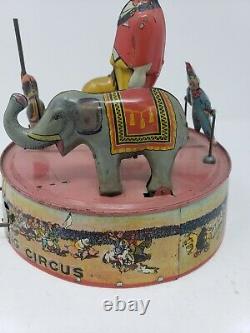 Vintage 1925 Louis Marx Ring-a-ling Circus Tin Litho Wind Up Toy-pat Pend/c-info