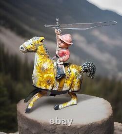 Vintage 1925 MARX Tin Lithographed & Celluloid RIDE'EM COWBOY Wind-up Toy