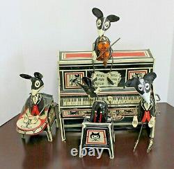 Vintage 1929 Marx Merrymakers Piano Band Mice Players Tin Toy Wind-up
