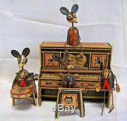 Vintage 1929 Wind up Marx Toy-Marx Merrymakers-Mice On Piano-Tin wind Up Toy