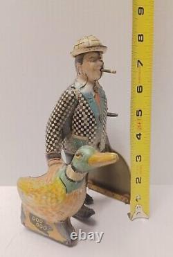 Vintage 1930 Marx Joe Penner & His Duck Goo Goo Tin Litho Wind Up Toy