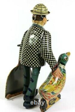 Vintage 1930 Marx Joe Penner & His Duck Goo Goo Tin Windup Litho Toy- Works Fine