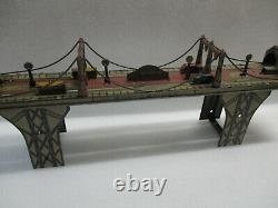 Vintage 1930'S Louis Marx & Co Busy Bridge Tin Lithograph