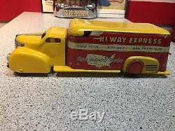 Vintage 1930's MARX TOYS Pressed Tin Litho Plymouth Hi Way Express Box Truck
