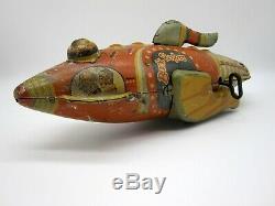 Vintage 1930's Marx Buck Rogers Rocket Ship Wind Up Litho Tin Toy Spaceship