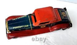 Vintage 1930's Marx Clockwork G-man Pursuit Car Windup Tin Toy