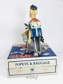 Vintage 1930's Marx POPEYE EXPRESS Wind-UP Tin Litho with Stationary PARROT with BOX