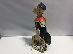 Vintage 1930's Marx Popeye Wind-Up Toy Parrot Bird Cage Tin Litho RARE Working