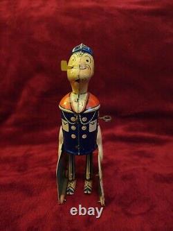 Vintage 1930's Marx Popeye withParrot Cages Wind-Up Tin Litho Toy Working withKey