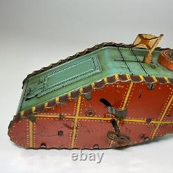 Vintage 1930's Marx Tin Lithograph Windup Doughboy Tank Prototype or Modified