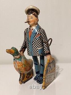 Vintage 1930's Marx Toys Tin Wind-up Toy JOE PENNER AND HIS DUCK GOO GOO Works
