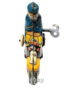 Vintage 1930's Marx Tricky Police Motorcycle Tin Litho Wind Up Toy