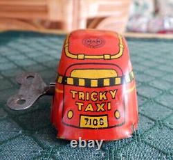 Vintage 1930's Marx Tricky Taxi Tin Wind Up With Box Working Video