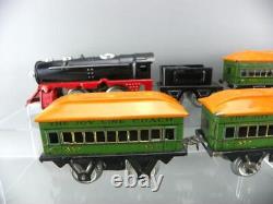 Vintage 1930's PreWar MARX O Tin Electric Steam Locomotive & Joy Line Coach Set