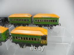 Vintage 1930's PreWar MARX O Tin Electric Steam Locomotive & Joy Line Coach Set