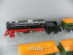 Vintage 1930's PreWar MARX O Tin Electric Steam Locomotive & Joy Line Coach Set