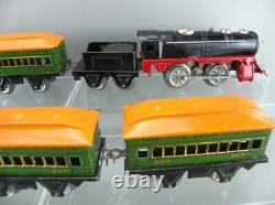 Vintage 1930's PreWar MARX O Tin Electric Steam Locomotive & Joy Line Coach Set