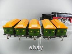 Vintage 1930's PreWar MARX O Tin Electric Steam Locomotive & Joy Line Coach Set