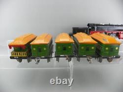 Vintage 1930's PreWar MARX O Tin Electric Steam Locomotive & Joy Line Coach Set