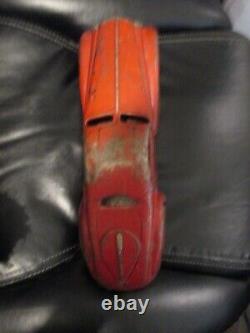 Vintage 1930's Tin Litho Red Coupe Windup Toy Car