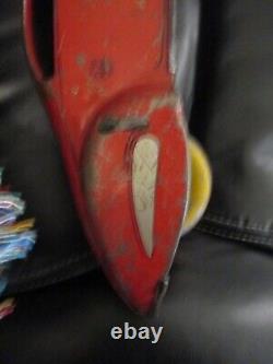 Vintage 1930's Tin Litho Red Coupe Windup Toy Car