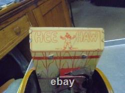 Vintage 1930's Unique Art or Marx tin windup cart with horse, farmer, milk cans